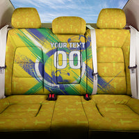 Personalized Brazil Soccer Football Jaguar Back Car Seat Cover Christ The Redeeme - Soccer Mascot With Carnival Vibes