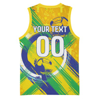 Personalized Brazil Soccer Football Jaguar Basketball Jersey Christ The Redeeme - Soccer Mascot With Carnival Vibes