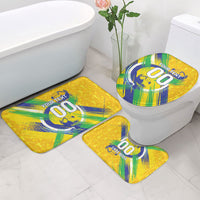 Personalized Brazil Soccer Football Jaguar Bathroom Set Christ The Redeeme - Soccer Mascot With Carnival Vibes