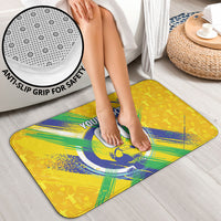 Personalized Brazil Soccer Football Jaguar Bathroom Set Christ The Redeeme - Soccer Mascot With Carnival Vibes