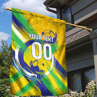 Personalized Brazil Soccer Football Jaguar Garden Flag Christ The Redeeme - Soccer Mascot With Carnival Vibes
