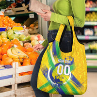 Personalized Brazil Soccer Football Jaguar Grocery Bag Christ The Redeeme - Soccer Mascot With Carnival Vibes