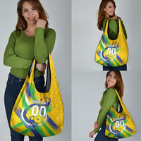 Personalized Brazil Soccer Football Jaguar Grocery Bag Christ The Redeeme - Soccer Mascot With Carnival Vibes