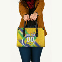 Personalized Brazil Soccer Football Jaguar Leather Bag Christ The Redeeme - Soccer Mascot With Carnival Vibes