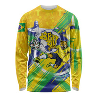 Personalized Brazil Soccer Football Jaguar Long Sleeve Shirt Christ The Redeeme - Soccer Mascot With Carnival Vibes