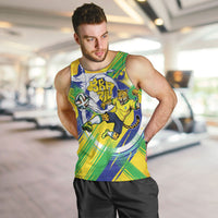 Personalized Brazil Soccer Football Jaguar Men Tank Top Christ The Redeeme - Soccer Mascot With Carnival Vibes