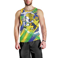Personalized Brazil Soccer Football Jaguar Men Tank Top Christ The Redeeme - Soccer Mascot With Carnival Vibes