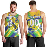 Personalized Brazil Soccer Football Jaguar Men Tank Top Christ The Redeeme - Soccer Mascot With Carnival Vibes