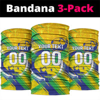Personalized Brazil Soccer Football Jaguar Neck Gaiter Christ The Redeeme - Soccer Mascot With Carnival Vibes