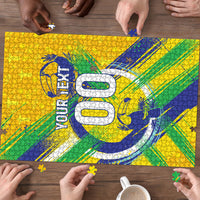 Personalized Brazil Soccer Football Jaguar Puzzle Christ The Redeeme - Soccer Mascot With Carnival Vibes