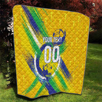 Personalized Brazil Soccer Football Jaguar Quilt Christ The Redeeme - Soccer Mascot With Carnival Vibes
