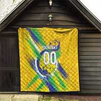 Personalized Brazil Soccer Football Jaguar Quilt Christ The Redeeme - Soccer Mascot With Carnival Vibes