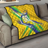 Personalized Brazil Soccer Football Jaguar Quilt Christ The Redeeme - Soccer Mascot With Carnival Vibes