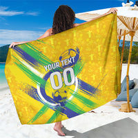 Personalized Brazil Soccer Football Jaguar Sarong Christ The Redeeme - Soccer Mascot With Carnival Vibes