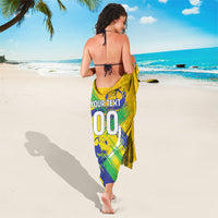 Personalized Brazil Soccer Football Jaguar Sarong Christ The Redeeme - Soccer Mascot With Carnival Vibes