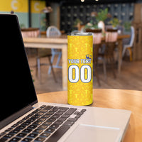 Personalized Brazil Soccer Football Jaguar Skinny Tumbler Christ The Redeeme - Soccer Mascot With Carnival Vibes