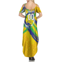 Personalized Brazil Soccer Football Jaguar Summer Maxi Dress Christ The Redeeme - Soccer Mascot With Carnival Vibes