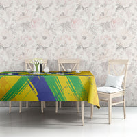 Personalized Brazil Soccer Football Jaguar Tablecloth Christ The Redeeme - Soccer Mascot With Carnival Vibes
