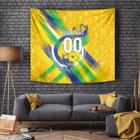 Personalized Brazil Soccer Football Jaguar Tapestry Christ The Redeeme - Soccer Mascot With Carnival Vibes