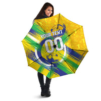 Personalized Brazil Soccer Football Jaguar Umbrella Christ The Redeeme - Soccer Mascot With Carnival Vibes