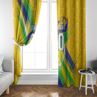 Personalized Brazil Soccer Football Jaguar Window Curtain Christ The Redeeme - Soccer Mascot With Carnival Vibes