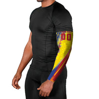 Personalized Colombia Soccer Arm Sleeves Floral Folk Pattern - Retro Football Player Art