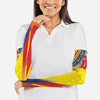 Personalized Colombia Soccer Arm Sleeves Floral Folk Pattern - Retro Football Player Art
