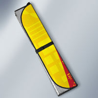 Personalized Colombia Soccer Auto Sun Shade Floral Folk Pattern - Retro Football Player Art