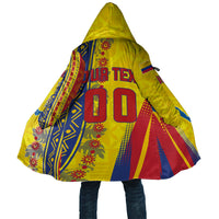 Personalized Colombia Soccer Cloak Floral Folk Pattern - Retro Football Player Art