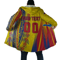 Personalized Colombia Soccer Cloak Floral Folk Pattern - Retro Football Player Art