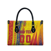 Personalized Colombia Soccer Leather Bag Floral Folk Pattern - Retro Football Player Art