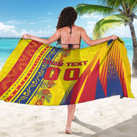 Personalized Colombia Soccer Sarong Floral Folk Pattern - Retro Football Player Art