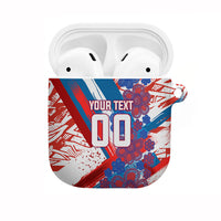 Personalized Paraguay Soccer AirPods Case Lion Football Mascot - Guarani Folk Art - Traditional Harp And Guitar
