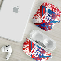 Personalized Paraguay Soccer AirPods Case Lion Football Mascot - Guarani Folk Art - Traditional Harp And Guitar