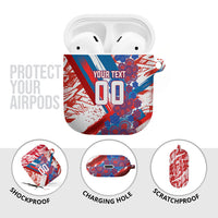 Personalized Paraguay Soccer AirPods Case Lion Football Mascot - Guarani Folk Art - Traditional Harp And Guitar