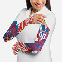 Personalized Paraguay Soccer Arm Sleeves Lion Football Mascot - Guarani Folk Art - Traditional Harp And Guitar