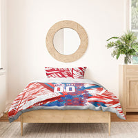 Personalized Paraguay Soccer Bedding Set Lion Football Mascot - Guarani Folk Art - Traditional Harp And Guitar