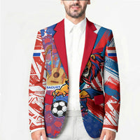Personalized Paraguay Soccer Blazer Lion Football Mascot - Guarani Folk Art - Traditional Harp And Guitar