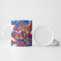Personalized Paraguay Soccer Ceramic Mug Lion Football Mascot - Guarani Folk Art - Traditional Harp And Guitar