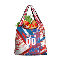 Personalized Paraguay Soccer Grocery Bag Lion Football Mascot - Guarani Folk Art - Traditional Harp And Guitar