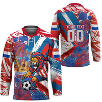 Personalized Paraguay Soccer Hockey Jersey Lion Football Mascot - Guarani Folk Art - Traditional Harp And Guitar