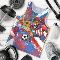 Personalized Paraguay Soccer Men Tank Top Lion Football Mascot - Guarani Folk Art - Traditional Harp And Guitar