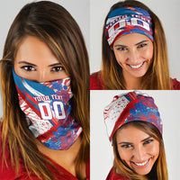 Personalized Paraguay Soccer Neck Gaiter Lion Football Mascot - Guarani Folk Art - Traditional Harp And Guitar