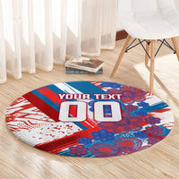 Personalized Paraguay Soccer Round Carpet Lion Football Mascot - Guarani Folk Art - Traditional Harp And Guitar