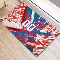 Personalized Paraguay Soccer Rubber Doormat Lion Football Mascot - Guarani Folk Art - Traditional Harp And Guitar