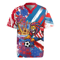 Personalized Paraguay Soccer Rugby Jersey Lion Football Mascot - Guarani Folk Art - Traditional Harp And Guitar