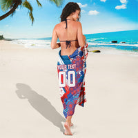 Personalized Paraguay Soccer Sarong Lion Football Mascot - Guarani Folk Art - Traditional Harp And Guitar