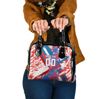 Personalized Paraguay Soccer Shoulder Handbag Lion Football Mascot - Guarani Folk Art - Traditional Harp And Guitar