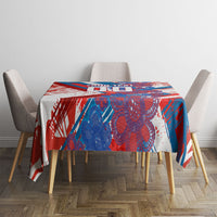 Personalized Paraguay Soccer Tablecloth Lion Football Mascot - Guarani Folk Art - Traditional Harp And Guitar