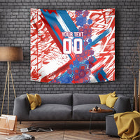 Personalized Paraguay Soccer Tapestry Lion Football Mascot - Guarani Folk Art - Traditional Harp And Guitar